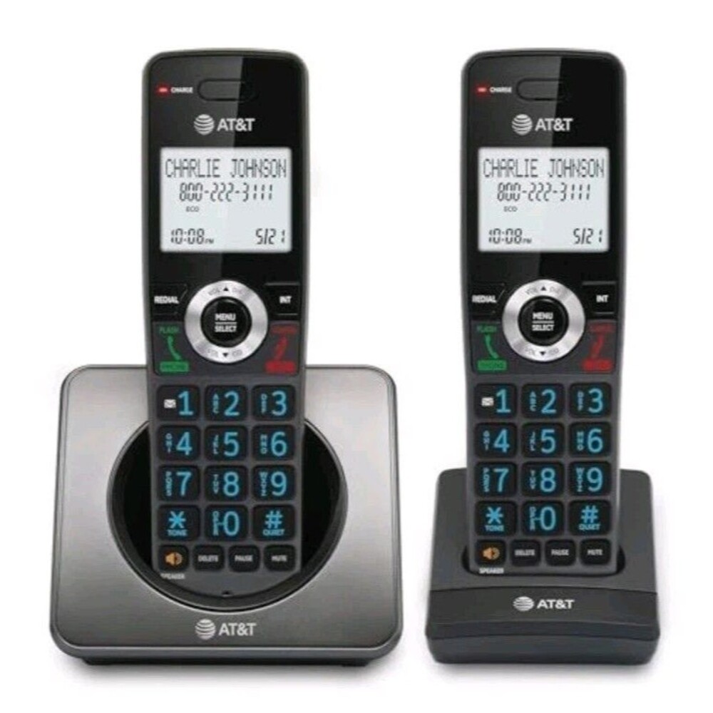 AT&T GL2101-2 DECT 6.0 2-Handset Cordless Phone Call Block Caller ID Graphite